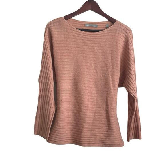Vince Women‎ Sweater S Peach Wool Cashmere Tie Back Cottage Fairy Cozy Feminine - Picture 1 of 13